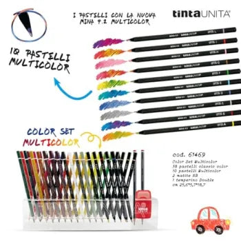 Basetta 10 Pastelli Multicolor + 38 Classici Mina 4.2 + Accessori