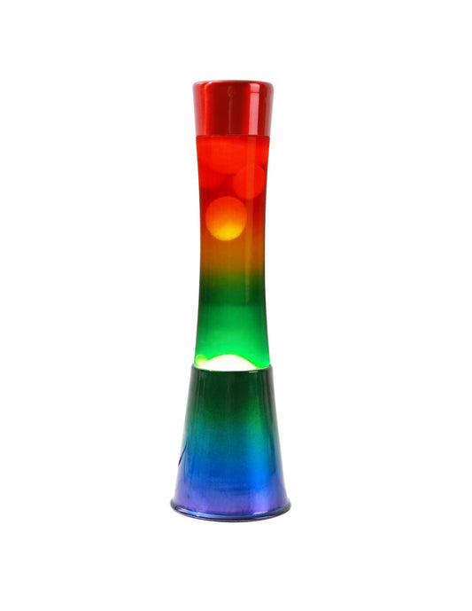 Lampada Lava Lamp 40cm XL1782 Base Rainbow e Magma Multicolore Design Moderno