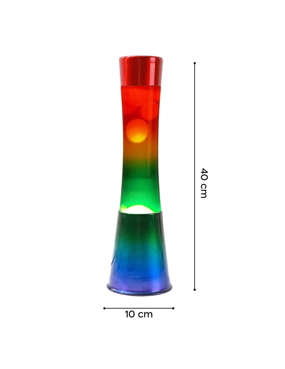 Lampada Lava Lamp 40cm XL1782 Base Rainbow e Magma Multicolore Design Moderno
